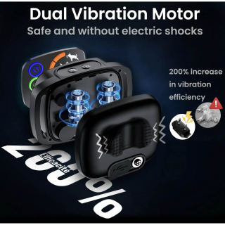 Electric anti-bark collar with dual vibration motor