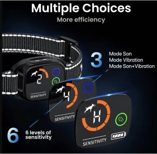 Electric anti-bark collar with dual vibration motor