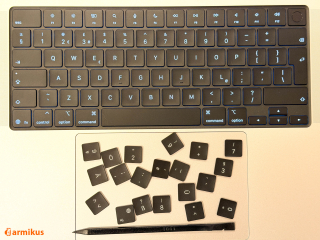 Apple MacBook 2019 2020 angļu-krievu ISO/UK/JCUKEN tastatūras taustiņu komplekts, lai aizstātu vācu QWERTZ izkārtojumu