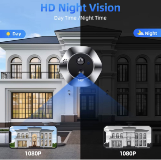 Durvju video actiņa ar ekrānu un WiFi. Ar divvirzienu saziņu. Domofons. Smart Life, Tuya.