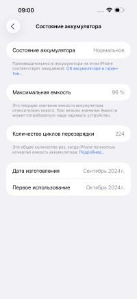 Пользованный Apple iPhone 16 Pro Max с гарантией iDeal до 23.10.2026. Battery Health 96%.