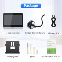 Durvju video actiņa ar ekrānu un WiFi. Ar divvirzienu saziņu. Domofons. Smart Life, Tuya.