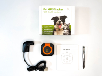 GPS dog tracker with 4G SIM card and unlimited tracking distance. Black.