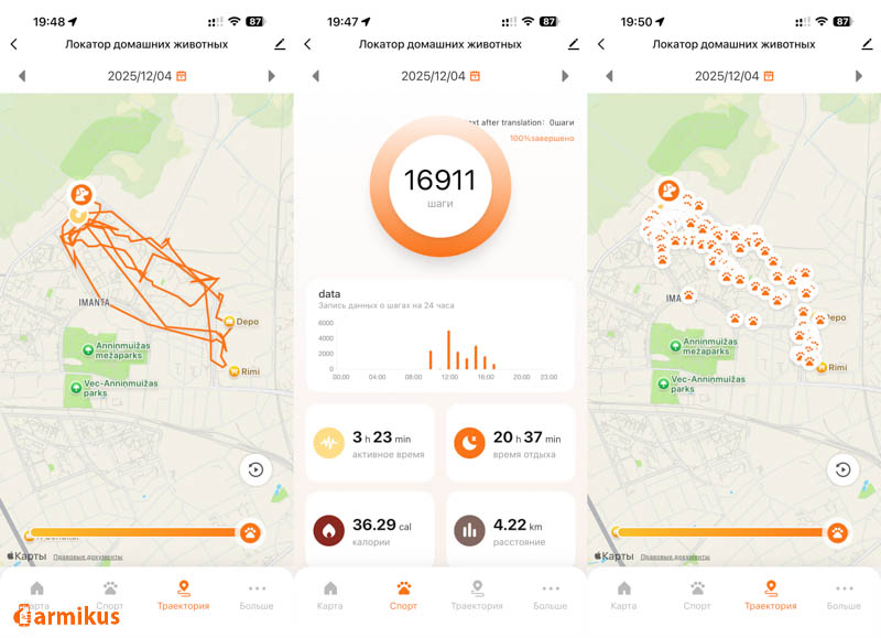 GPS tracker for pets on collar